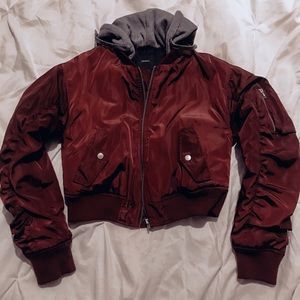 Maroon bomper jacket